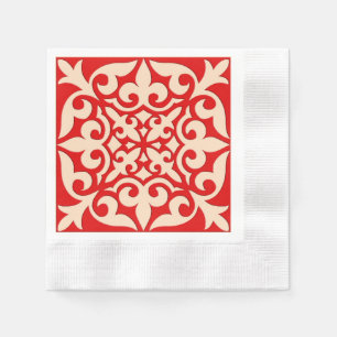 Servilleta De Papel Azulejo marroquí - naranja coral y melocotón