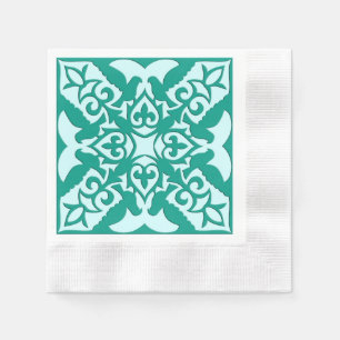 Servilleta De Papel Azulejo marroquí - turquesa y aqua