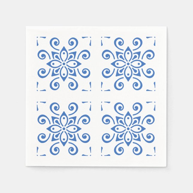 Servilleta De Papel Azulejo simple (Anverso)