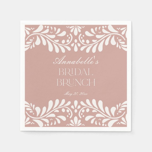 Servilleta De Papel Azulejo Talavera Rosa Desayuno Nupcial Fiesta Espa (Anverso)