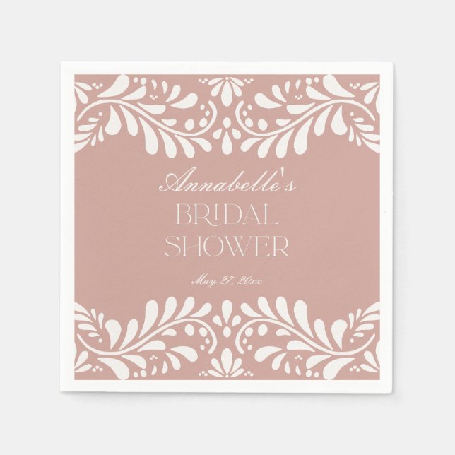 Servilleta De Papel Azulejo Talavera Rosa Fiesta Española Despedida de (Anverso)