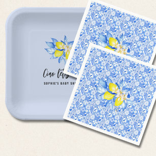 Servilleta De Papel Azulejos Azules Franceses, Ciao Baby, Limones 