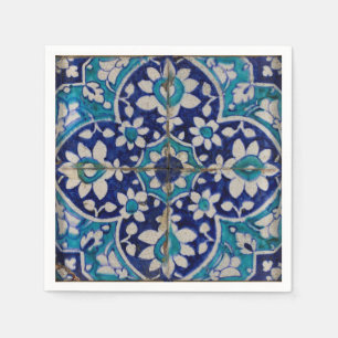 Servilleta De Papel Azulejos Florales Azules Papel
