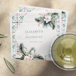 Servilleta De Papel Azulejos Florales | Boda Tropical Marroquí