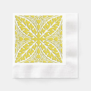 Servilleta De Papel Azulejos marroquíes - dorado mostaza y blanco
