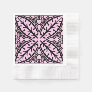 Servilleta De Papel Azulejos marroquíes - rosa hielo y negro