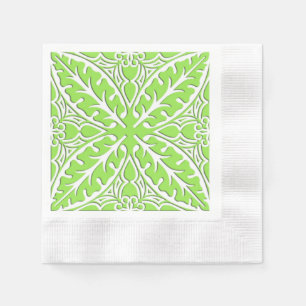 Servilleta De Papel azulejos marroquíes - verde lima y blanco