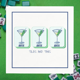 Servilleta De Papel Azulejos y Martinis de Mahjong