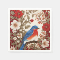 Azulillo Oriental Hermoso Floral Rojo