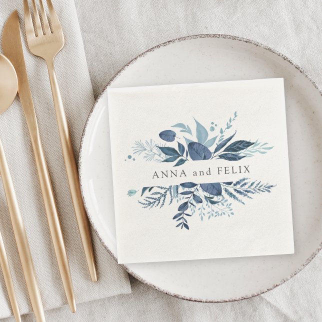 Servilleta De Papel Azure salvaje | Boda Botánico Personalizado (Subido por el creador)