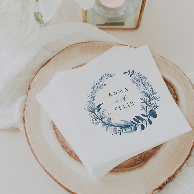 Servilleta De Papel Azure salvaje | Boda de guirnaldas botánicas (Subido por el creador)