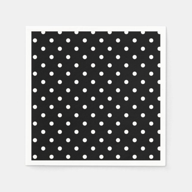 Servilleta De Papel B&W Polkadots (Anverso)