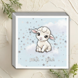 Servilleta De Papel Baa-baa A Little Lamb Stars Baby Shower