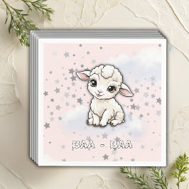 Servilleta De Papel Baa-baa A Little Lamb Stars Baby Shower