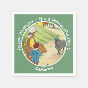 Servilleta De Papel Baa, Baa, Black Sheep Birday Party Collection