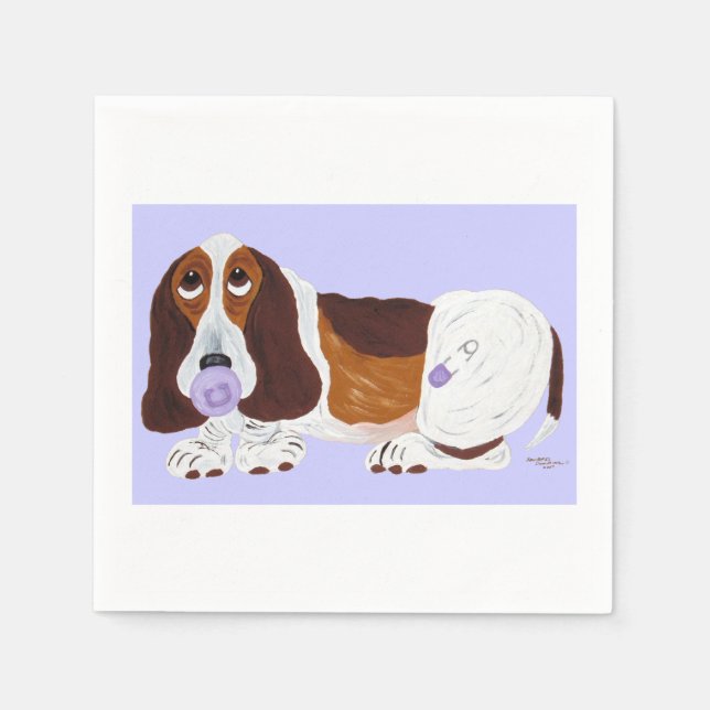 Servilleta De Papel Baby Basset Hound  (Anverso)