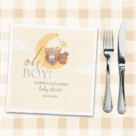 Servilleta De Papel Baby Bear on the Way! Boy Baby Shower