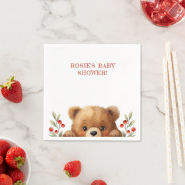 Servilleta De Papel Baby Bear y bayas de Rowan Baby Shower