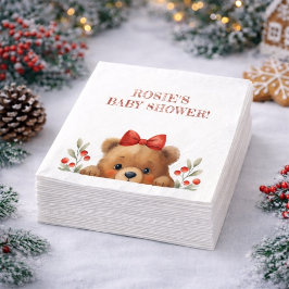 Servilleta De Papel Baby Bear y bayas de Rowan Baby Shower