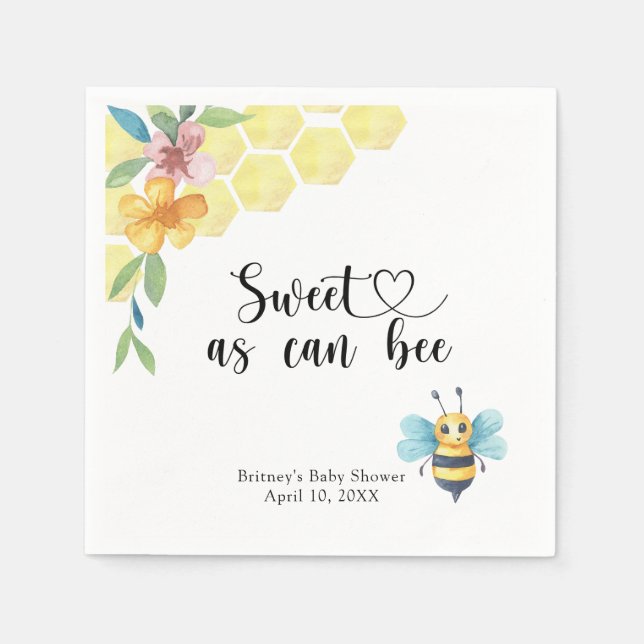 Servilleta De Papel Baby Bee - dulce como puede ser abeja (Anverso)