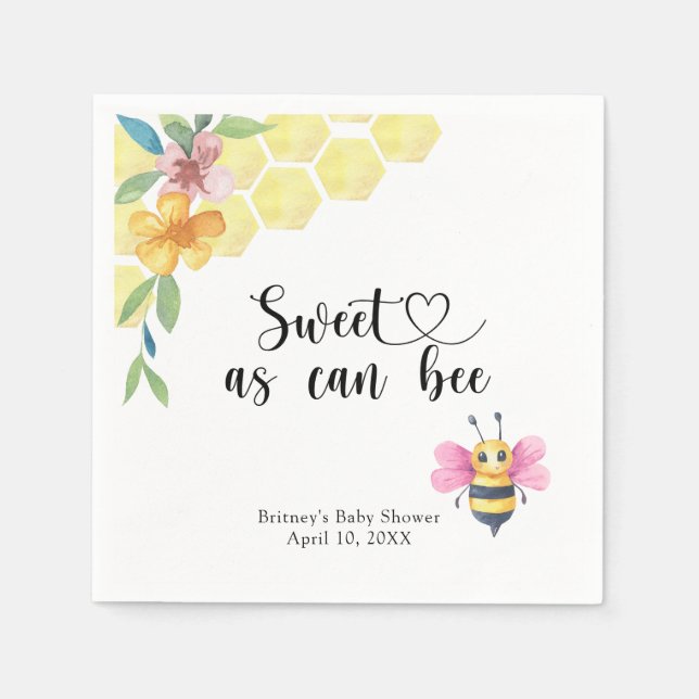 Servilleta De Papel Baby Bee - sweet as can bee (Anverso)