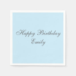 Servilleta De Papel Baby Blue Minimalist Birthday Party Napkins