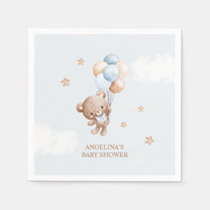 Servilleta De Papel Baby Blue Teddy Bear Baby Shower