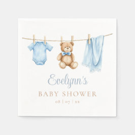 Servilleta De Papel Baby Boy Blue Clothesline Baby Shower