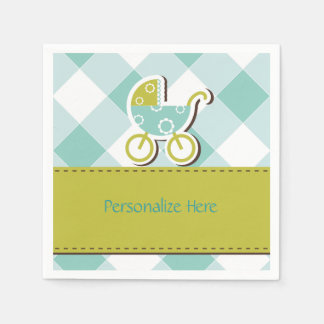 Servilleta De Papel baby Boy Buggy azul y verde