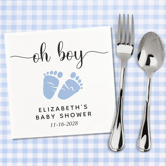 Servilleta De Papel Baby Boy Shower Blue Pies (Subido por el creador)