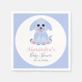 Servilleta De Papel Baby Boy Shower Puppy Blue personalizado