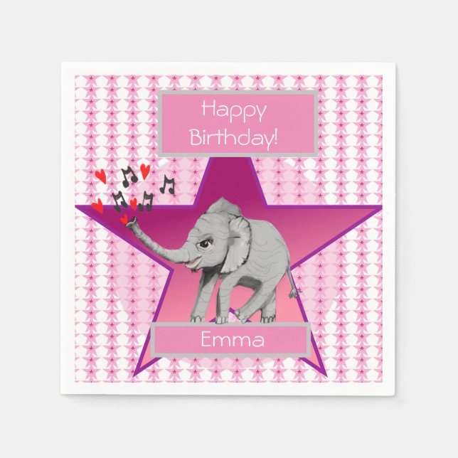 Servilleta De Papel Baby Elephant Big Dream (Anverso)