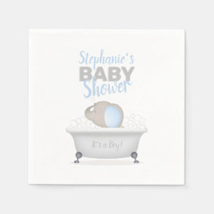 Servilleta De Papel Baby Elephant Bubble Bath Boy Baby Shower