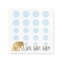 Baby Elephant Gold Blue