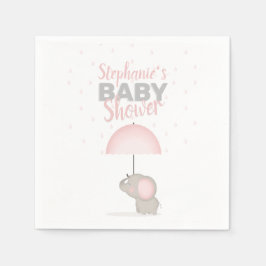 Servilleta De Papel Baby Elephant Pink Baby Shower