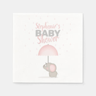 Servilleta De Papel Baby Elephant Pink Baby Shower