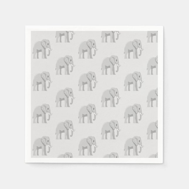 Servilleta De Papel Baby Elephant Whimsical Pattern Birthday Napkins (Anverso)