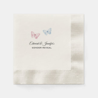 Servilleta De Papel Baby Gender Reveal Butterflies 7-in 