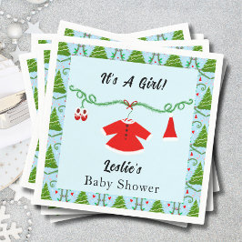 Servilleta De Papel Baby Girl Santa Outfit Baby Shower