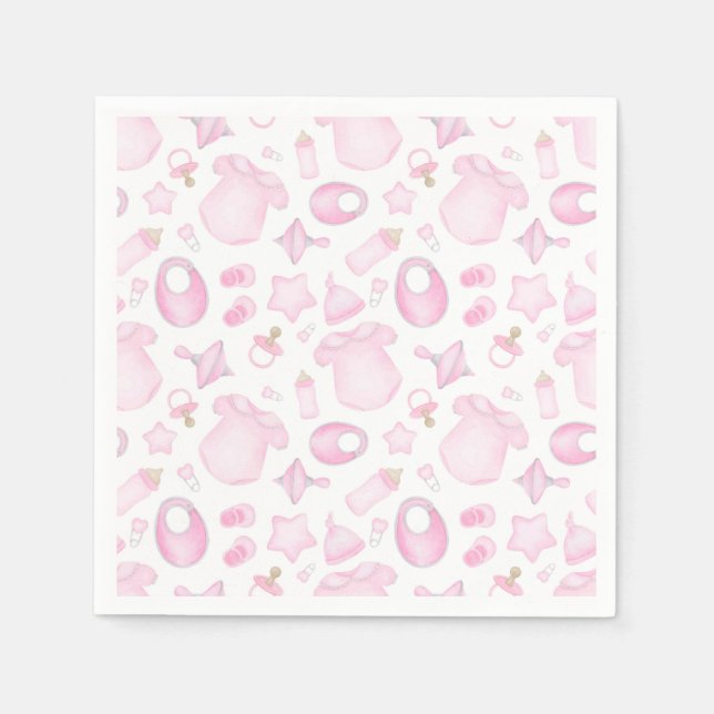 Servilleta De Papel Baby Girl Shower Pink (Anverso)