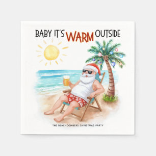Servilleta De Papel Baby hace calor afuera Tropical Navidad Santa