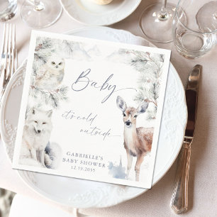 Servilleta De Papel Baby hace frío afuera Baby Shower de Bosque Invern