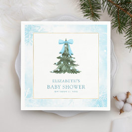 Servilleta De Papel Baby hace frío afuera Baby Shower de lazo azul