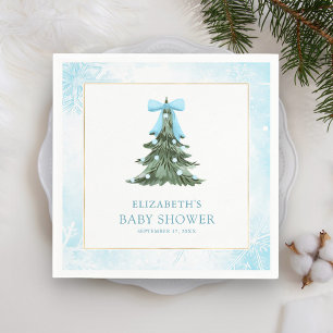 Servilleta De Papel Baby hace frío afuera Baby Shower de lazo azul