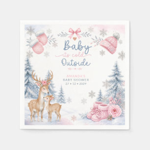 Servilleta De Papel Baby hace frío afuera ciervo bosque Baby Shower