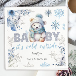 Servilleta De Papel Baby hace frío afuera Cumpleaños de bebé niño invi