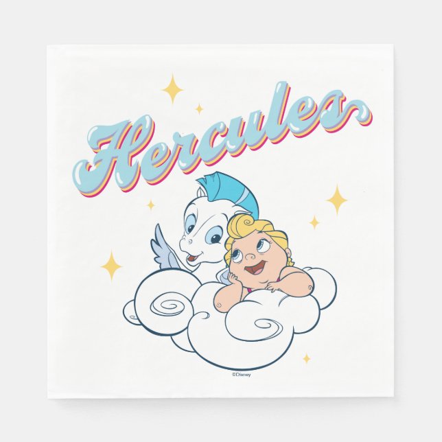 Servilleta De Papel Baby Hercules and Pegasus on a Cloud Napkins (Anverso)