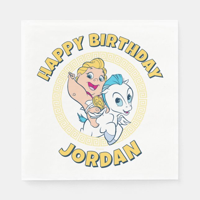 Servilleta De Papel Baby Hercules Riding Pegasus Napkins (Anverso)