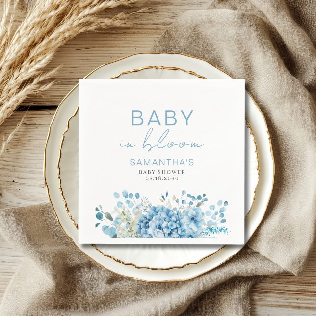 Servilleta De Papel Baby In Bloom Blue Floral Boy Baby Shower  (Subido por el creador)