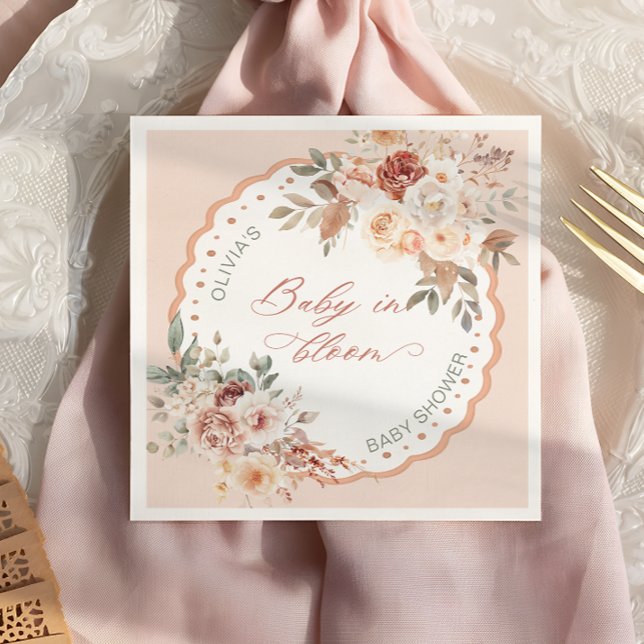 Servilleta De Papel Baby in Bloom Boho Floral Baby Shower Napkins (Subido por el creador)